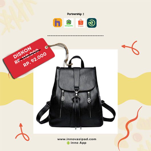 wickycollection - TAS MORENA TR065 TAS RANSEL WANITA TAS BACKPACK FASHION MURAH ML27 All Size Hitam